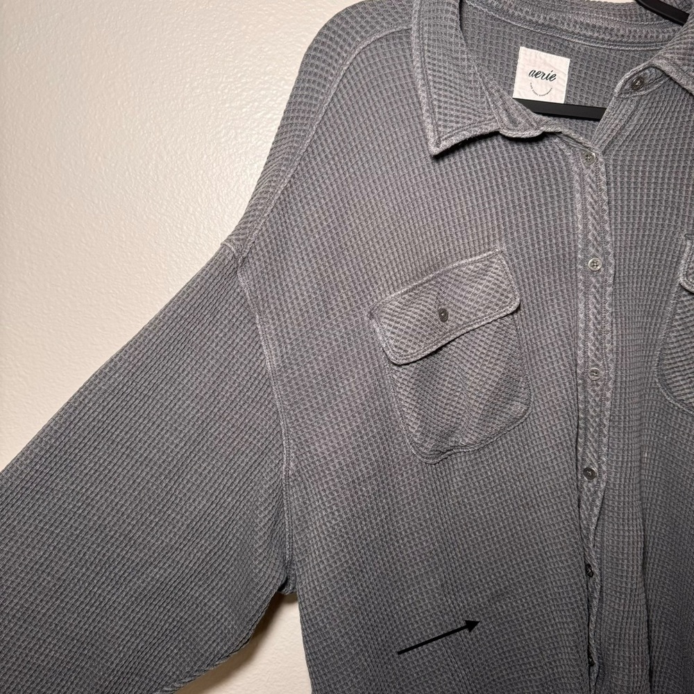 Aerie Lumberjane Waffle Oversized Shacket XXL - Picture 7 of 7